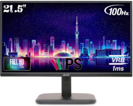 Acer EK Series 54.61 cm (22 inch) Full HD LED Backlit IPS Panel with 99% sRGB, HDMI & VGA Ports, Eye Care Monitor (EK220Q)(AMD Free Sync, Response Time: 1 ms, 100 Hz Refresh Rate)