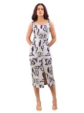 Purvaja Women’S Bodycon Midi Dress (Wini-195-L_Off-White)