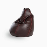Wakefit Bean Bag Cover Xxl | 3 Months Warranty | Leatherette Bean Bag Without Beans | Dark Fantacy With Red Piping