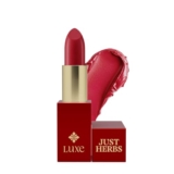 Just Herbs Luxe Satin Melt High Shine Lipstick | Luxury Makeup | Ayurvedic Formula | Long Lasting Shine | Ayurvedic Lipstick – 4 gm (09 SEARING SCARLET)