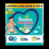 Pampers Complete Skin Comfort with VitaminE & Aloe Vera Lotion Pant Diapers – M(40 Pieces)