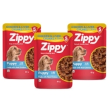Zippy 1-12 Month Puppy Dog Food 255G, Pack Of 3 (85G Each Pack) Chicken & Liver Chunks In Gravy Of Real Chicken | Gravy Meal Helps Strengthen Dog’S Immune System | Maintaining Strong Bones & Teeth