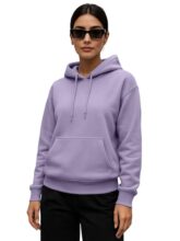 Juneberry Casual Solid Full Sleeves Women Stylish Hooded Neck Fleece Hoodie For Winter_Jb_W02_Sp_Lc_Xl Lilac