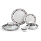 CELLO Lumina Imperial Plus Series Opalware Dinner Set of 19 Pieces For Family of 6 | Bone-Ash Free & Leadfree Opal Glass Microwave & Dishwasher Safe Crockery Plates & Bowls Set For Daily Use & Gifting