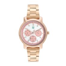 United Colors Of Benetton Women Pink Round Brass Dial Analogue Watch- Uwucl0503
