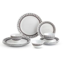 CELLO Lumina Imperial Plus Series Opalware Dinner Set of 19 Pieces For Family of 6 | Bone-Ash Free & Leadfree Opal Glass Microwave & Dishwasher Safe Crockery Plates & Bowls Set For Daily Use & Gifting