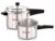 NIRLON Combo Induction Base Outer Lid Aluminium Pressure Cooker, 3 and 5 Liters with Common Lid, Silver