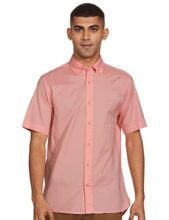TOMMY HILFIGER Men’s Short Sleeve Regular Fit Shirt,Sunset Peach,S
