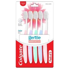 Colgate Gentle Sensitive Care Ultra Soft Bristles Manual Toothbrush For Adult – 5Pcs, Multicolour
