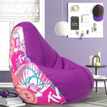 Comfybean Bag With Beans Filled 4Xl- Official: Mtv Bean Bags – For Adults – Max User Height : 5.5-6 Ft.-Weight : 70-99 Kgs(Model: Mtv_Artwork-11 – Purple)