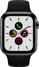 Apple Watch Series 5 GPS + Cellular(Black Strap, Regular)