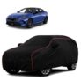 Sulfar 100% Water Resistant Car Body Cover Compatible with Mirror for BMW 2 Series Gran Coupe (Triple Stitched, Full Bottom Elastic, Black with Red Piping)
