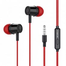 Kratos E02 Red Wired Earphones With 3.5Mm Jack In-Line Mic Control For Clear Calling & Music, Multi-Functional Controller,Sweat Resistant,Comfort Fit Wired Ear Phones,Compatibility With All Mobiles