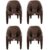 AVRO FURNITURE 9100 Plastic Chairs, Set of 4, Matt and Gloss Pattern, Plastic Chairs for Home, Living Room, Bearing Capacity up to 200Kg, Strong and Sturdy Structure,Brown