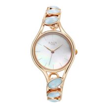 Titan Raga New You Quartz Analog Mother of Pearl Dial Blue Chalcedony Stone Strap Watch for Women-NS95190WM02