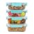 SIMPARTE 1520ml Rectangular Borosilicate Glass Food Storage Containers with Airtight Leak-Proof Blue Lids – Set of 4 | Microwave, Freezer & Dishwasher Safe | Transparent Lunch Boxes