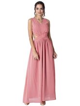 FabAlley Pink Cut Out Waist Maxi Dress