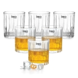 Treo By Milton Linea Whiskey Glass Set Of 6 I Premium Glass Tumbler For Bourbon, Scotch & Cocktails I 340 Ml
