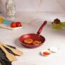 Cello Crown Induction Base Taper Fry Pan 22Cm, Maroon (Aluminium)