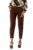 Denolix Women’s Pure Cotton Made Elastic Waist Double Side Pocket Ankle Length Casual TrouserBrown |L