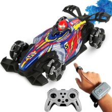 Zivvy Big Drift Racing RC Car – Red | 2.4GHz Rechargeable Drift Car with Palm Remote & 100m Range | Drift Mode, Spray Effect, LED Lights & Music | Best Gift for Boys & Girls 2 3 4 5 6 7 8+ Years