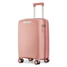 Provogue Coral Hard-Sided PP 55 Cm Suitcase/Cabin Trolley Bag Small| Expandable Space with 8 Wheels Trolley Bags for Travel |Lightweight with Combination Lock|5 Year Warranty (Tea Rose/Redwood)