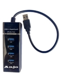 Anjo 4 Port USB Hub 3.0 Adapter High Speed, Plug & Play for PC/Laptop/Computer/TV/Mobiles, Compatible with Mac/Windows/Linux/XP/10.0+/ Vista etc.