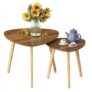 Intrahaus Modern Wooden Nesting Side Table Set Of 2 For Living Room | Space Saving Sofa Side Table | Bedside End Table | Multipurpose Accent Tables For Home Bedroom Office (Review, Nesting)