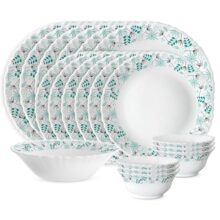 Larah by Borosil 19 Pieces Stardust Opalware Dinner Set for Family of 6