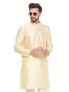 Vastramay Men’s Beige Silk Blend Kurta_M_Beige
