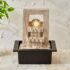 Home Centre Alpine Modern Polyresin Buddha in Palm Water Fountain – 22x27cm