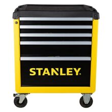 Stanley Workshop Trolley With 5 Drawers, Tool Trolley, Yellow/Black, Maximum Load 300 Kg