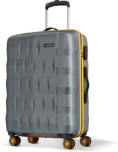 Aristocrat Comet Check-In Trolley Bag 66Cm Medium Hard Luggage, 8-Wheel Suitcase (Grey) Check-In Suitcase 8 Wheels – 26 Inch