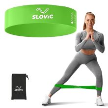 Resistance Loop Bands By Slovic 100% Natural Latex Exercise Bands With 1 Year Warranty Mini Resistance Loop Band For Full Body Exercises – Green