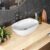 Lifelong Wash Basin for Bathroom – Tabletop Washbasin – Ceramic Glossy Oval Countertop Vessel Sink Ideal for Bathroom, Dining Hall & Vanity 61x38x13 cm (White, LLHIPB04)