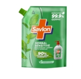 ITC Savlon Herbal Sensitive Germ Protection Liquid Handwash Refill Pack 1.3L | 99.9% Germ Protection | 90% Natural Origin Ingredients | Family Size Refill Hand wash | Value Pack
