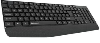 Consistent Classic Gold Wired Keyboard (SK102) with 2.4 GHz USB Receiver, 10m Working Range, 12 Shortcut Keys, Adjustable DPI(Black)