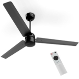 OAKTER 1200mm BLDC Ceiling Fan with IR Remote Control | BEE 5-star Rated Energy Efficient Ceiling Fan | High Air Delivery with LED Indicators (Black)