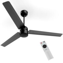 OAKTER 1200mm BLDC Ceiling Fan with IR Remote Control | BEE 5-star Rated Energy Efficient Ceiling Fan | High Air Delivery with LED Indicators (Black)