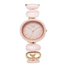 Titan Raga Ceramics Quartz Pink Dial Analog Women’s Watch | Elegant Metal & Ceramic Strap | Stylish Women’s Analog Watches | Perfect for Every Occasion – 95146KD07