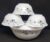Diva From La Opala Laopala Diva Mystrio Black Desert Set (White),5 Pcs, Opal Glass,Floral Serving Bowl Veg Bowl