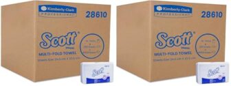 Scott Multifold Paper Towels (28610), White, 1-Ply, 32 Packs/Case, 250 Sheets/Pack (4,000 Sheets)
