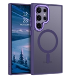 Bentoben Ultra Hybrid Magnetic For Samsung Galaxy S24 Ultra Case, Compatible With Magsafe, Slim Anti-Scratch Shockproof Design, Matte Back Cover For Galaxy S24 Ultra 5G, Tpu+Polycarbonate, Purple