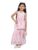 Gorlya Girls Cotton Peplum Kurta Sharara Set | White & Pink Sleeveless Halter Neck Ethnic Co-Ord | Printed Festival Outfit For Kids | Wedding, Party, Diwali, Christmas, New Year, Summer Look