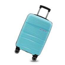 MOVE-MEANT WanderWares Small Cabin Suitcase 55 Cm 8 Wheels Number Lock Poly Propylene S.Green Trolley Bag for Men & Women | 360 Degree Wheeling System Luggage | Trolley Bags for Travel