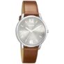 Sonata Excl Fkt Plain 3 Hands Silver Round Dial Tan A1Leather Strap Women’s Watch – NS8172SL02