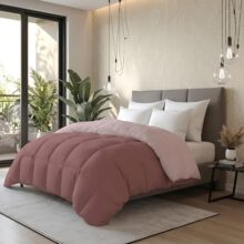 Monte Carlo Symphony Solid Micro Reversible Ac Comforter For Double Bed | 3 Ply Soft Comforter With 150 Gsm Filling & 85 Gsm Micro Fabric | Lightweight All Season Quilt | 87 X 95 Inch