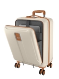 Safari Cabin Trolley Bag with Laptop Compartment, Hardside Polycarbonate Small (55cm) Suitcase | 360° 8 Wheel Spinner Travel Luggage| Recessed Combination Lock|Thorium Neo| Vanilla