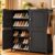 LERIMO Plastic Shoe Rack with Door for Home | 8 Shelf, 4 Door DIY Shoe Cabinet | Metal Door Frame | Chappal, Slipper & Shoe Stand | 64 x 84 x 32 cm (Grey, 4 Door)