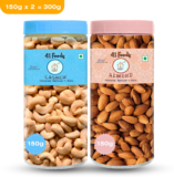41 foods Dry fruits combo pack of Cashews Almonds | badam Kaju (150×2) 300 GM Almonds, Cashews(2 x 150 g)